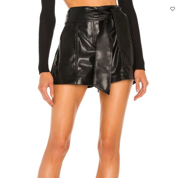 JONATHAN SIMKHAI Vegan Leather Shorts Size 8 - Picture 1 of 3